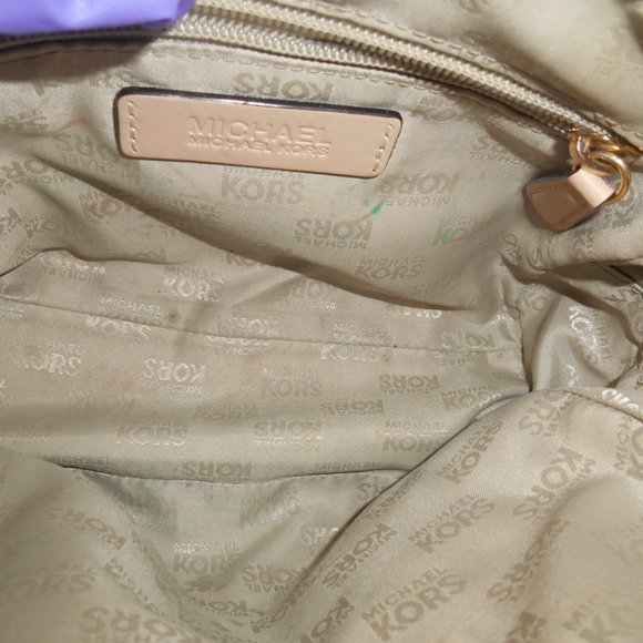 MICHAELS KORS SIGNATURE LEATHER MINI HOBO HANDBAG - Picture 8 of 8